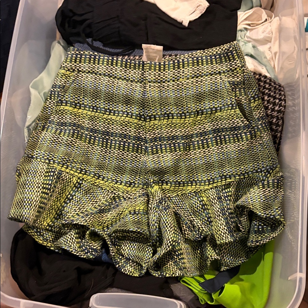 Cinq à Sept Green and Black Patterned Shorts